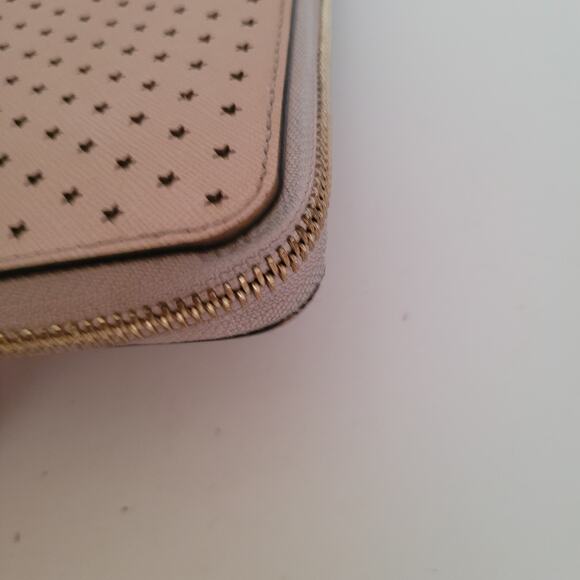 MICHAEL KORS Pink Star Leather Zip Around Wallet Large Clutch 8x4 Logo Classic - Picture 8 of 11